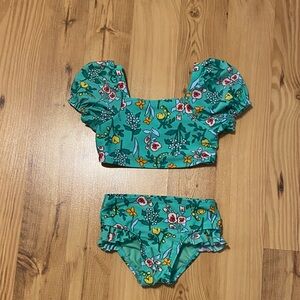 Cat & Jack Green Floral Kids Bikini